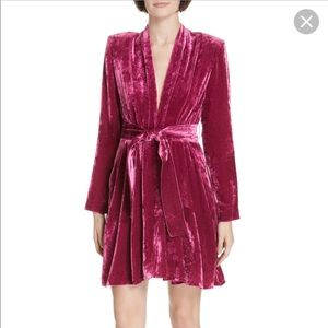 A.L.C. Kiera Belted Dress, Hot Pink Velvet, size 4
